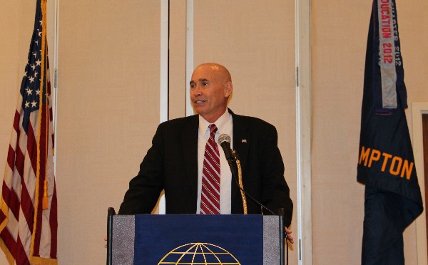 Dr. Starnes Walker, chief technology officer and technical director, U.S. Fleet Cyber Command, addresses attendees at the November luncheon.